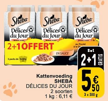 Promoties Kattenvoeding sheba délices du jour - Sheba - Geldig van 14/05/2024 tot 18/05/2024 bij Cora