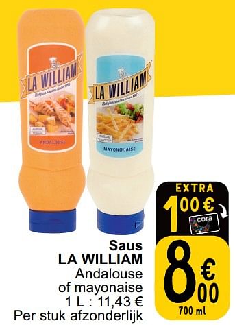 Promoties Saus la william - La William - Geldig van 14/05/2024 tot 18/05/2024 bij Cora