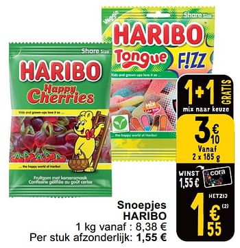 Promoties Snoepjes haribo - Haribo - Geldig van 14/05/2024 tot 18/05/2024 bij Cora