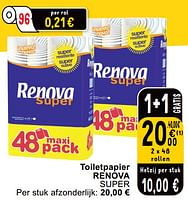 Promoties Toiletpapier renova super - Renova - Geldig van 14/05/2024 tot 18/05/2024 bij Cora