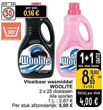 Promoties Vloeibaar wasmiddel woolite - Woolite - Geldig van 14/05/2024 tot 18/05/2024 bij Cora