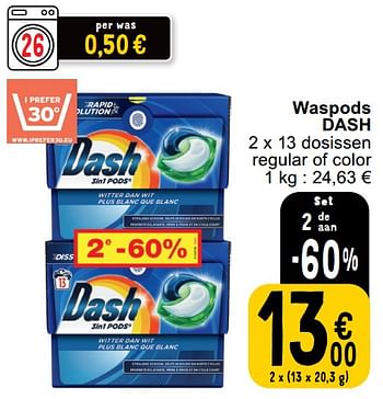 Promoties Waspods dash - Dash - Geldig van 14/05/2024 tot 18/05/2024 bij Cora
