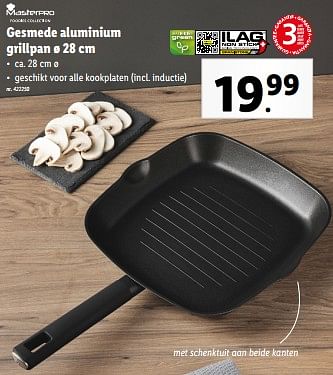 Promoties Gesmede aluminium grillpan - MasterPro - Geldig van 15/05/2024 tot 21/05/2024 bij Lidl