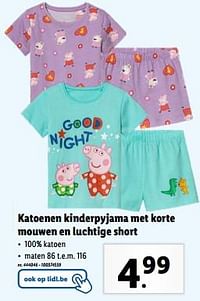 Katoenen kinderpyjama met korte mouwen en luchtige short-Huismerk - Lidl