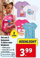 Promoties Set van 2 katoenen t-shirts voor kinderen - Huismerk - Lidl - Geldig van 15/05/2024 tot 21/05/2024 bij Lidl