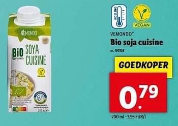 Promoties Bio soja cuisine - Vemondo - Geldig van 15/05/2024 tot 21/05/2024 bij Lidl