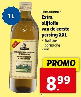 Promoties Extra olijfolie van de eerste persing xxl - Primadonna - Geldig van 15/05/2024 tot 21/05/2024 bij Lidl