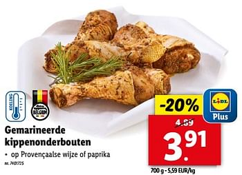 Promoties Gemarineerde kippenonderbouten - Huismerk - Lidl - Geldig van 15/05/2024 tot 21/05/2024 bij Lidl