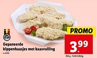 Promoties Gepaneerde kippenhaasjes met kaasvulling - Huismerk - Lidl - Geldig van 15/05/2024 tot 21/05/2024 bij Lidl