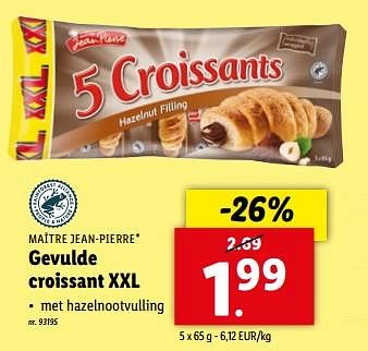 Promoties Gevulde croissant xxl - Maitre Jean Pierre - Geldig van 15/05/2024 tot 21/05/2024 bij Lidl
