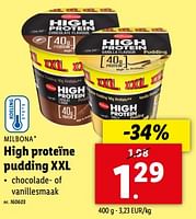 Promoties High proteïne pudding xxl - Milbona - Geldig van 15/05/2024 tot 21/05/2024 bij Lidl