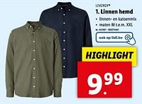 Promoties Linnen hemd - Livergy - Geldig van 15/05/2024 tot 21/05/2024 bij Lidl