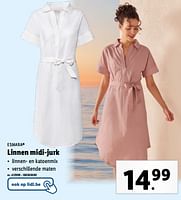 Promoties Linnen midi-jurk - Esmara - Geldig van 15/05/2024 tot 21/05/2024 bij Lidl