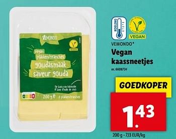 Promoties Vegan kaassneetjes - Vemondo - Geldig van 15/05/2024 tot 21/05/2024 bij Lidl