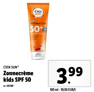 Zonnecrème kids spf 50-Cien sun