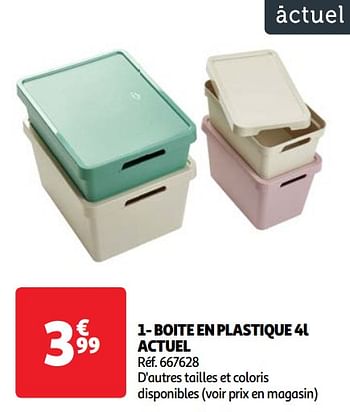 Promotions Boite en plastique 4l actuel - Produit Maison - Auchan Ronq - Valide de 07/05/2024 à 13/05/2024 chez Auchan Ronq