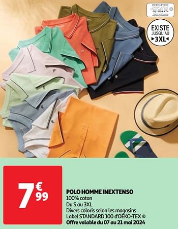 Promoties Polo homme inextenso - Inextenso - Geldig van 07/05/2024 tot 13/05/2024 bij Auchan