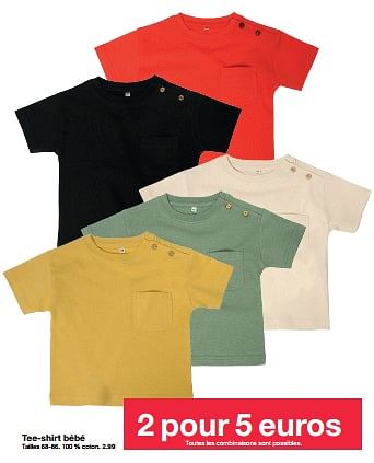 Promoties Tee-shirt bébé - Huismerk - Zeeman  - Geldig van 11/05/2024 tot 17/05/2024 bij Zeeman