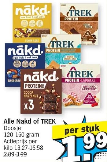 Promotions Alle nakd of trek - Produit Maison - Albert Heijn - Valide de 13/05/2024 à 20/05/2024 chez Albert Heijn