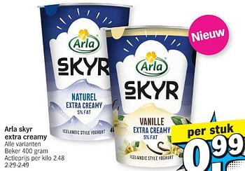 Promotions Arla skyr extra creamy - Arla - Valide de 13/05/2024 à 20/05/2024 chez Albert Heijn