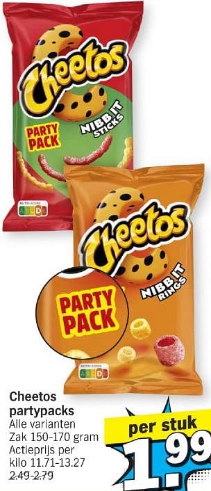 Promotions Cheetos partypacks - Cheetos  - Valide de 13/05/2024 à 20/05/2024 chez Albert Heijn