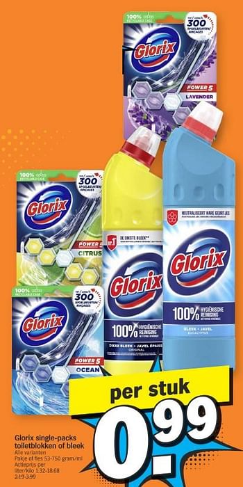 Promoties Glorix single-packs toiletblokken of bleek - Glorix - Geldig van 13/05/2024 tot 20/05/2024 bij Albert Heijn