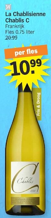 Promotions La chablisienne chablis c - Vins blancs - Valide de 13/05/2024 à 20/05/2024 chez Albert Heijn