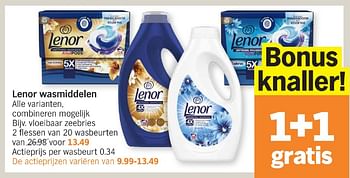 Promoties Lenor wasmiddelen vioeibaar zeebries - Lenor - Geldig van 13/05/2024 tot 20/05/2024 bij Albert Heijn