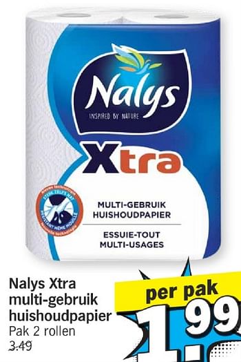 Promotions Nalys xtra multi-gebruik huishoudpapier - Nalys - Valide de 13/05/2024 à 20/05/2024 chez Albert Heijn
