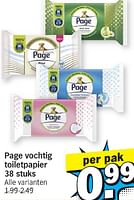 Promoties Page vochtig toiletpapier - Page - Geldig van 13/05/2024 tot 20/05/2024 bij Albert Heijn