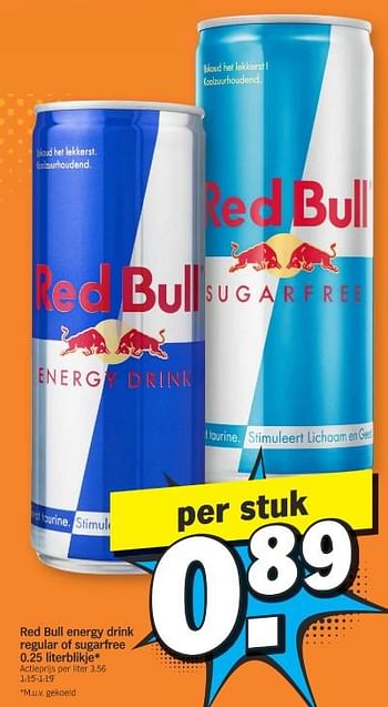 Promotions Red bull energy grink regular of sugerfree - Red Bull - Valide de 13/05/2024 à 20/05/2024 chez Albert Heijn