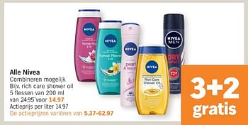 Promoties Rich care shower oil - Nivea - Geldig van 13/05/2024 tot 20/05/2024 bij Albert Heijn