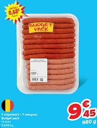 7 chipolata`s + 7 merguez budget pack-Huismerk - Carrefour 