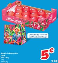 Appels in kartonnen kistje pink lady-Huismerk - Carrefour 