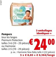 Promotions Harmonie new baby taille 4 - Pampers - Valide de 08/05/2024 à 21/05/2024 chez Colruyt