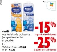 Promotions Nestlé tous les laits de croissance - Nestlé - Valide de 08/05/2024 à 21/05/2024 chez Colruyt