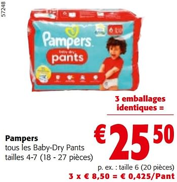 Promoties Pampers tous les baby-dry pants - Pampers - Geldig van 08/05/2024 tot 21/05/2024 bij Colruyt