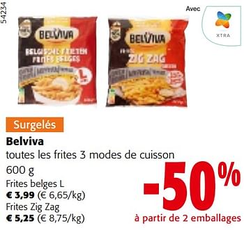 Promoties Belviva toutes les frites 3 modes de cuisson - Belviva - Geldig van 08/05/2024 tot 21/05/2024 bij Colruyt