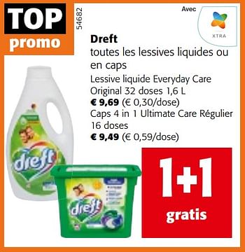 Promotions Dreft toutes les lessives liquides ou en caps - Dreft - Valide de 08/05/2024 à 21/05/2024 chez Colruyt