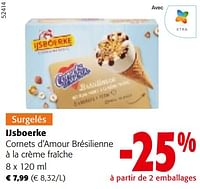 Promotions Ijsboerke cornets d’amour brésilienne à la crème fraîche - Ijsboerke - Valide de 08/05/2024 à 21/05/2024 chez Colruyt