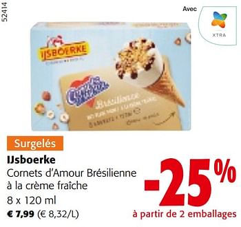 Promoties Ijsboerke cornets d’amour brésilienne à la crème fraîche - Ijsboerke - Geldig van 08/05/2024 tot 21/05/2024 bij Colruyt