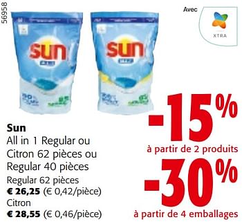 Promoties Sun all in 1 regular ou citron ou regular - Sun - Geldig van 08/05/2024 tot 21/05/2024 bij Colruyt