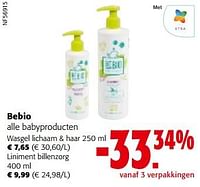 Promoties Bebio alle babyproducten - Bebio - Geldig van 08/05/2024 tot 21/05/2024 bij Colruyt