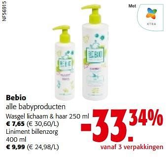 Promotions Bebio alle babyproducten - Bebio - Valide de 08/05/2024 à 21/05/2024 chez Colruyt
