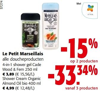 Promotions Le petit marseillais alle doucheproducten - Le Petit Marseillais - Valide de 08/05/2024 à 21/05/2024 chez Colruyt