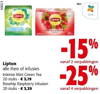 Promotions Lipton alle thee of infusies - Lipton - Valide de 08/05/2024 à 21/05/2024 chez Colruyt