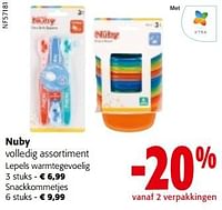 Promoties Nuby volledig assortiment - Nuby - Geldig van 08/05/2024 tot 21/05/2024 bij Colruyt