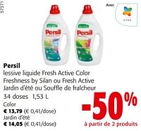Promotions Persil lessive liquide fresh active color freshness by silan ou fresh active jardin d’été ou souffle de fraîcheur - Persil - Valide de 08/05/2024 à 21/05/2024 chez Colruyt