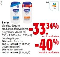 Promoties Sanex alle deo, douche - producten of navullingen - Sanex - Geldig van 08/05/2024 tot 21/05/2024 bij Colruyt