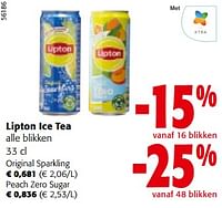 Promoties Lipton ice tea alle blikken - Lipton - Geldig van 08/05/2024 tot 21/05/2024 bij Colruyt